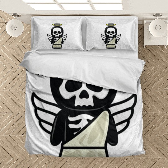 Funny angel skull halloween costume Bedding Sets