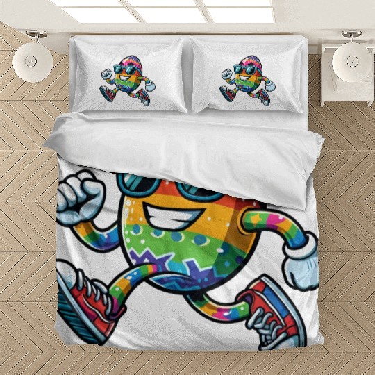 Easter Egg Easter Egg Running Race Jogging Jogger Bedding Sets