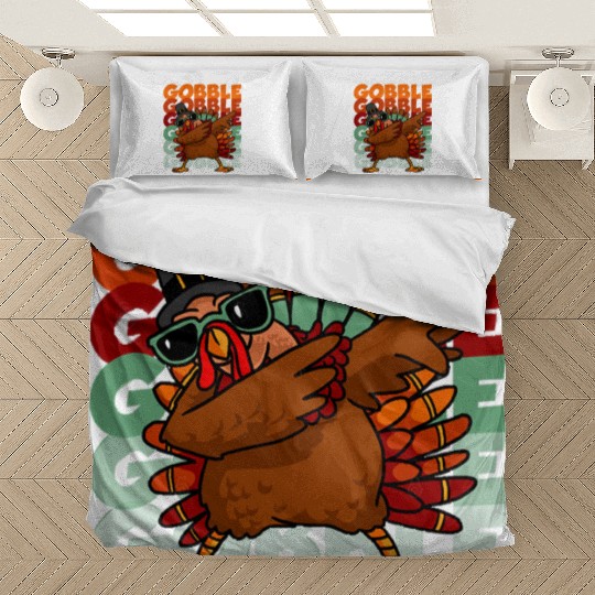 Dabbing Turkey Bedding Sets Thanksgiving Gobble