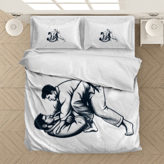 Aggressive Cuddling Funny Japanese Judo Jiu Jitsu Bedding Sets