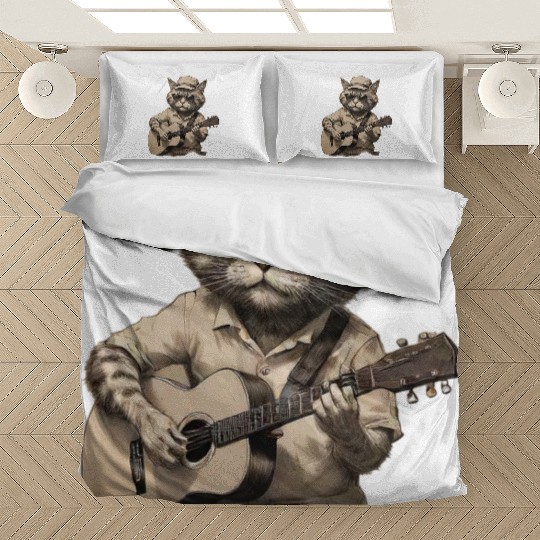 Cat Playing Guitar Bedding Sets
