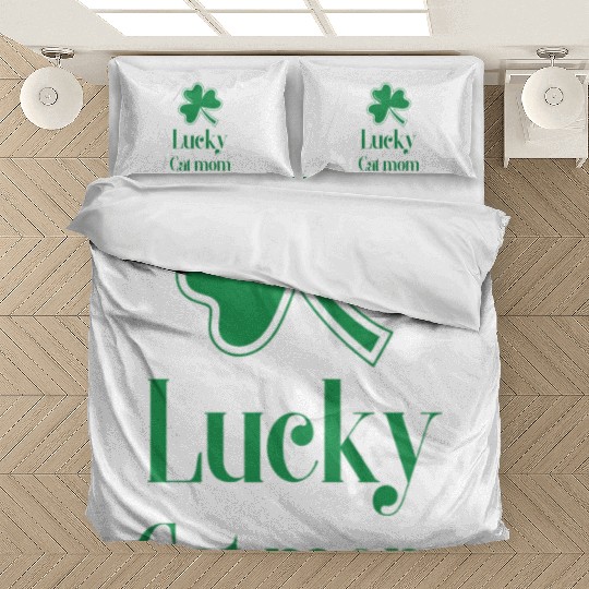 Lucky Cat Mom St Patrick's Day Bedding Sets