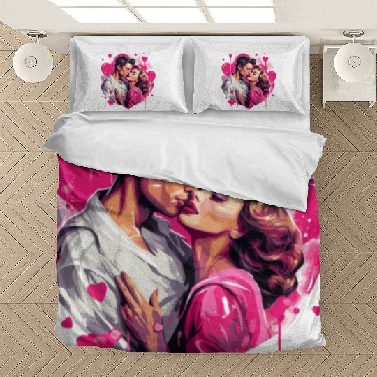 Valentine's Day, Hollywood Lovers Vintage Poster Bedding Sets