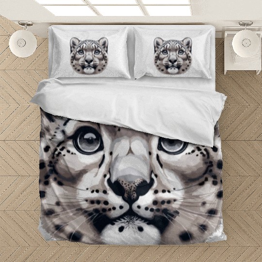 Snow Leopard Leopard White Leopard Bedding Sets