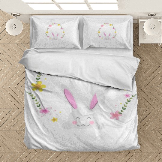 I Am Auntie Easter Bunny Flower Wreath Easter Bedding Sets