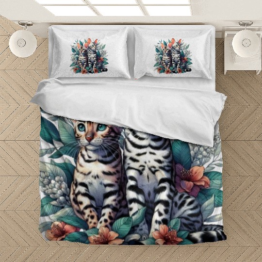Bengal Kittens Snow Asian Cats Bedding Sets