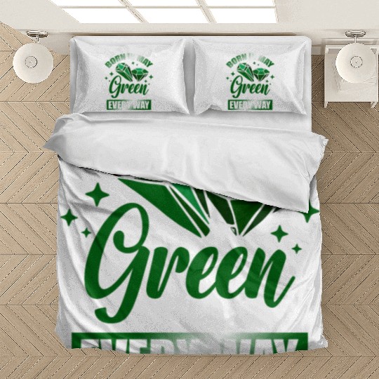 Born In May Green Emerald Birthstone Gemstone Bedding Sets