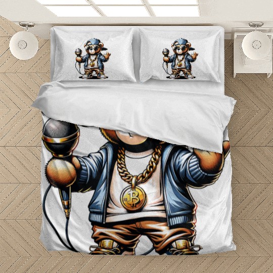 teddy bear rapper Bedding Sets