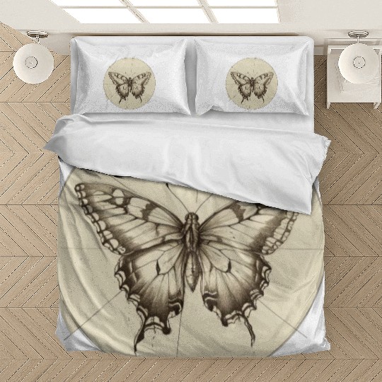 Butterfly pencil sketch Bedding Sets
