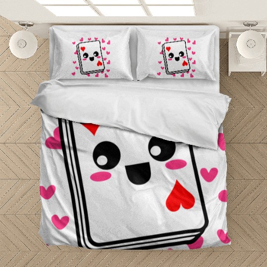 Kawaii Playing Card Hearts Bedding Sets