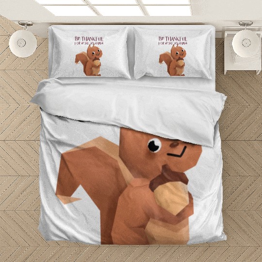 Thanksgiving Chipmunk Be Thankful Bedding Sets
