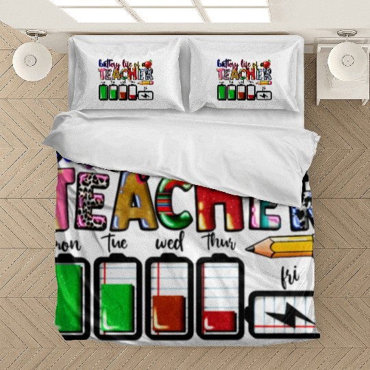 battery life of teacher Bedding Sets