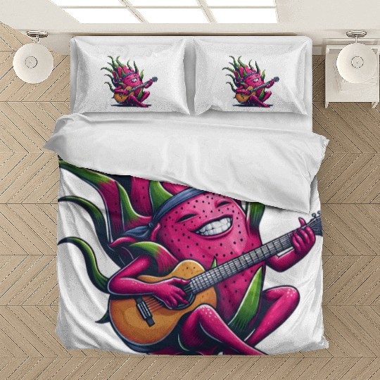 Dragon Fruit Jam: Playing the Guitar Bedding Sets