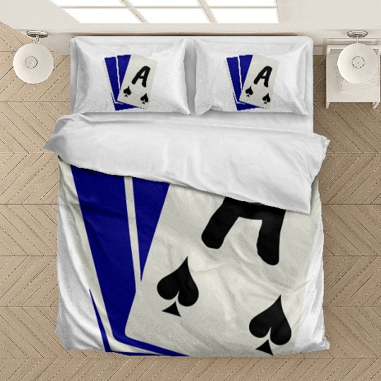 Playing Card Hand, Ace Showing 3 Color Vector Bedding Sets