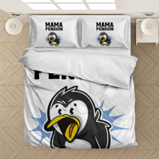 Penguin Mama Flightless Bird Lover Mother's Day Mo Bedding Sets
