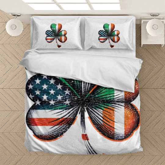 Irish American Shamrock Stars Stripes Bedding Sets