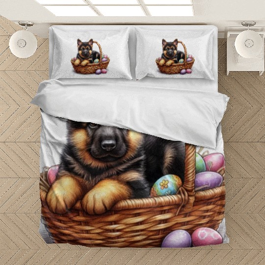 Easter Puppy with Colorful Eggs Bedding Sets
