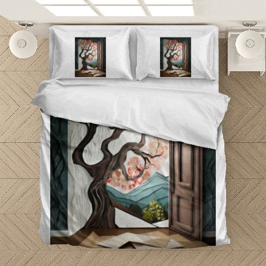 Firefly Dark room with near window with tree 85837 Bedding Sets