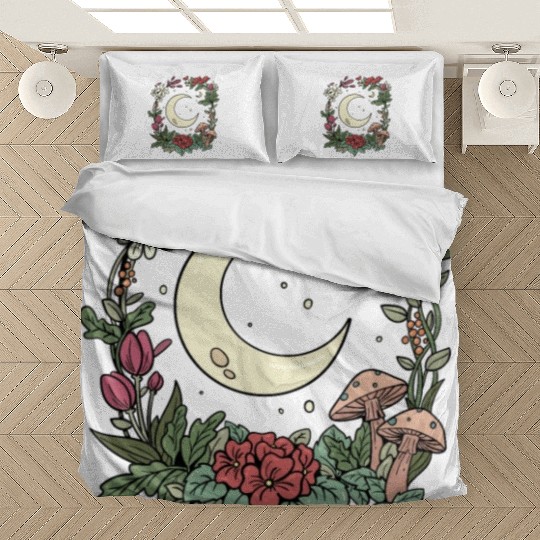 Mushroom Moon Cottagecore Naturecore Bedding Sets