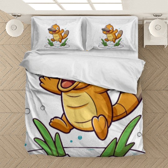 Whimsical Platypus Frolicking in a Pond Bedding Sets