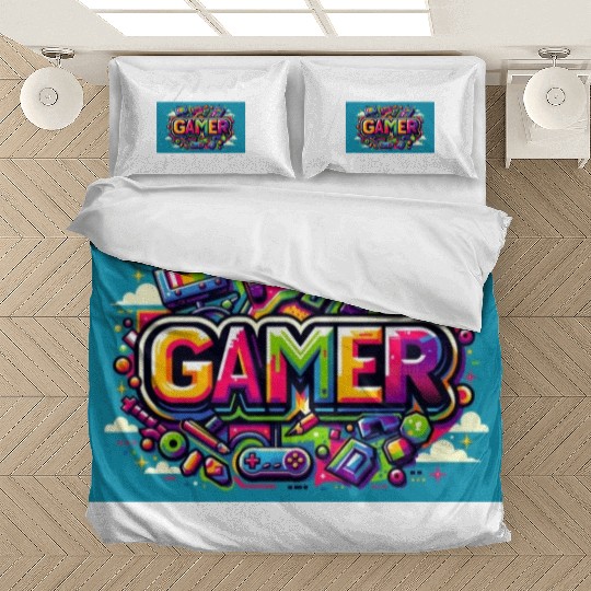 Neon Arcade Retro Gamer Bedding Sets