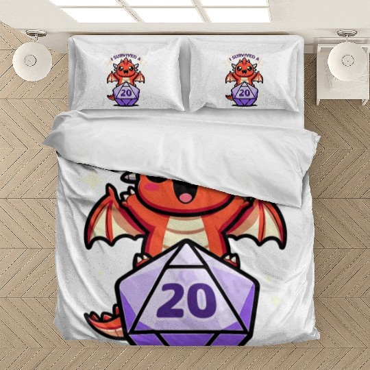 Kawaii Dragon - I Survived A Critical Hit Bedding Sets