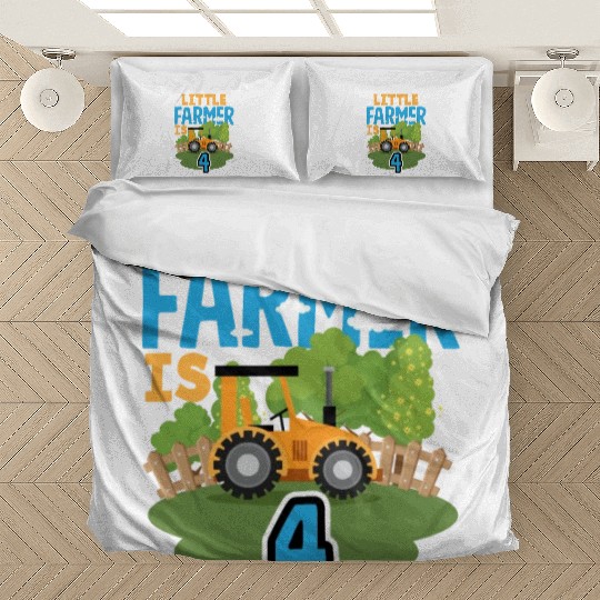 4th Birthday Tractor 4 Years Birthday Boy Bedding Sets