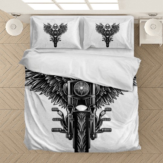 Motorcycle, skull and street-style wing Bedding Sets