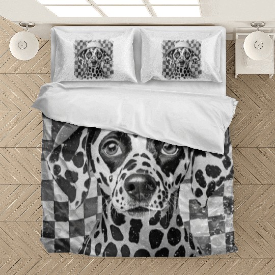 funny Dalmatian with hat Bedding Sets