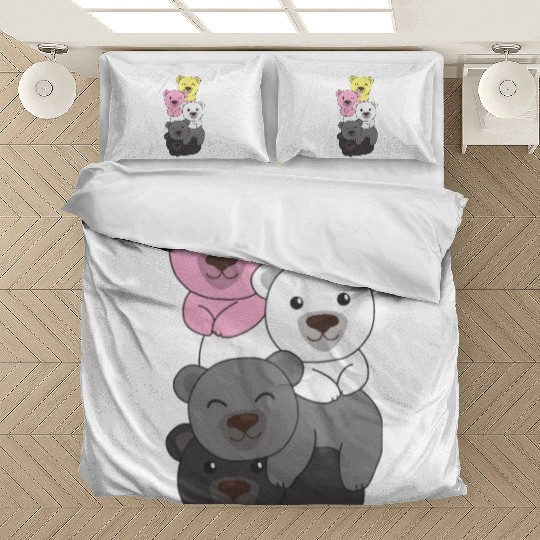 Queerplatonic Flag Pride Lgbtq Cute Bear Bedding Sets