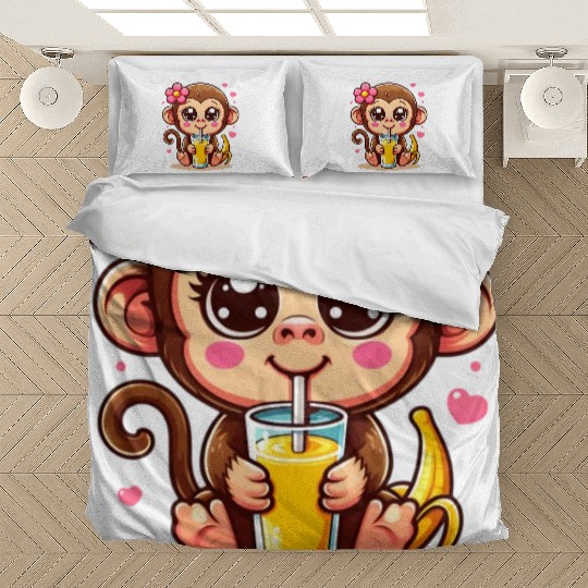 Monkey Sipping Banana Juice Bedding Sets