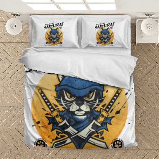 Samurai Cat, Ninja Cat, Cat Assassin, Warrior Cat Bedding Sets