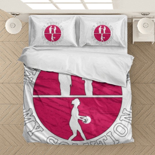 Flying Disc Player My Problem My Pictogram Mom Dad Bedding Sets