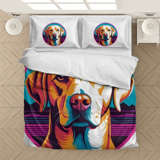 Synthwave Labrador Retriever 2 Bedding Sets