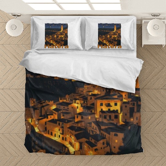 Matera Italy Sunset Night Starry Sky Bedding Sets