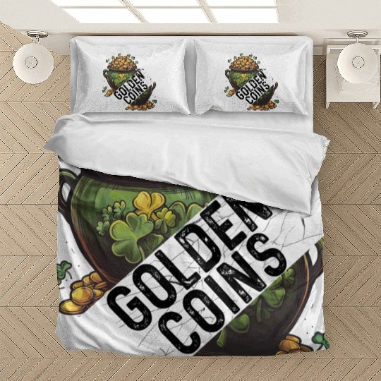Golden coins, st patricks day Bedding Sets