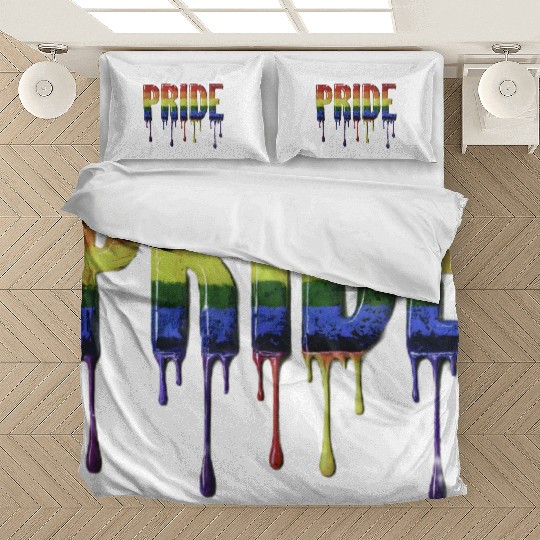 Dripping with Pride Dripping Paint Rainbow Pride Bedding Sets