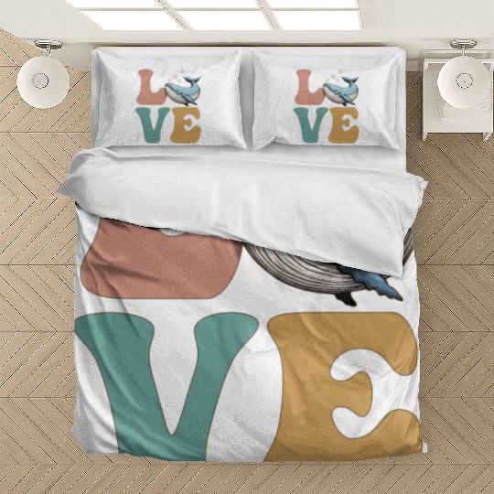 LOVE Whale Lover Ocean Scientist Marine Biologist Bedding Sets