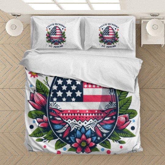 Easter Egg Flag - Easter Blessings All Around Bedding Sets