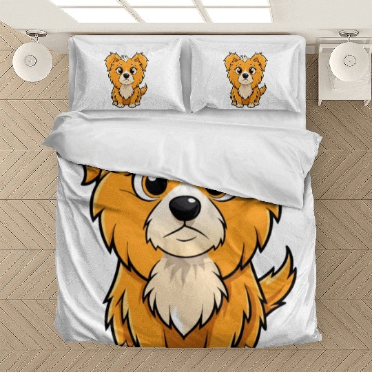 Curious Tibetan Spaniel Digital Art Bedding Sets