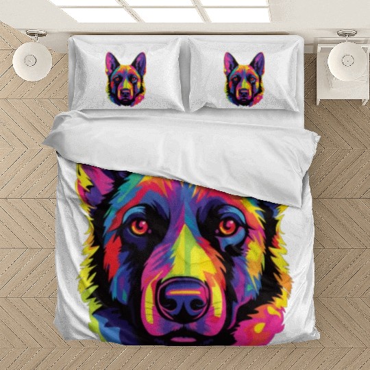Watercolor Colorful Norwegian Elkhound Bedding Sets