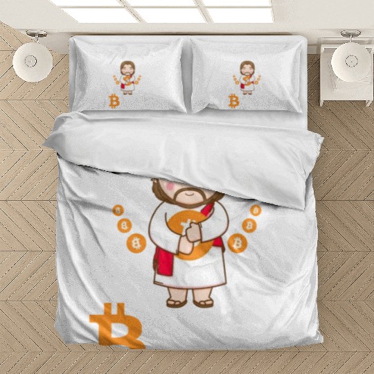 Jesus Loves Bitcoin Bedding Sets