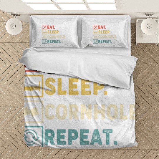 Eat Sleep Cornhole Repeat Bedding Sets