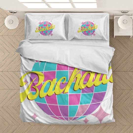Bachata dance neon color disco ball Bedding Sets