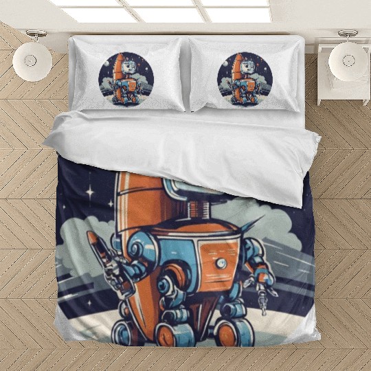 mech robot design crafted Bedding Sets
