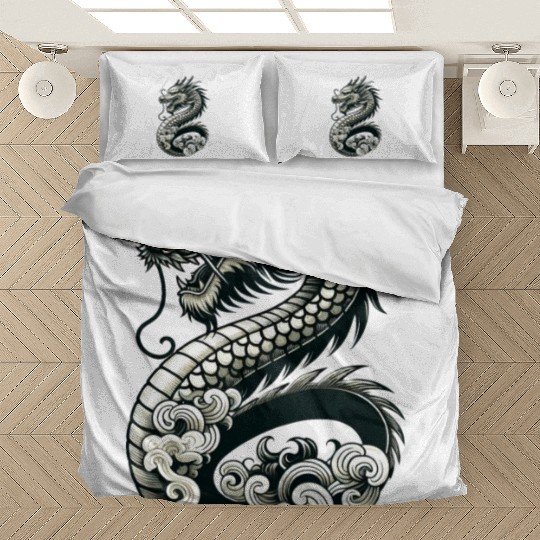 Moonlit Serenity of the Silver Dragon Bedding Sets