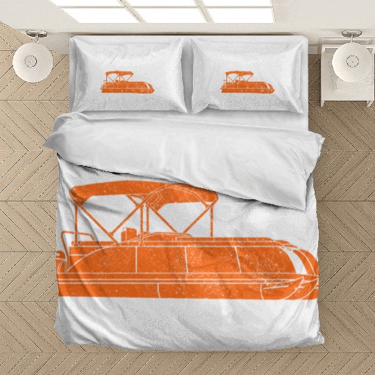 Pontoon Boat Captain Boating Cruise Adventure fun Bedding Sets