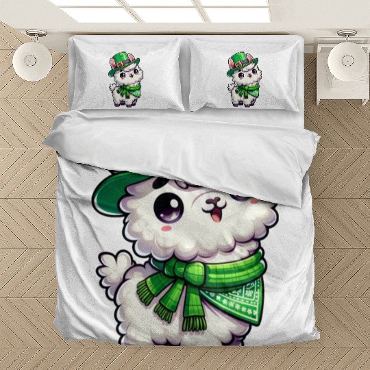 St. Patrick's Day Llama Cartoon Bedding Sets