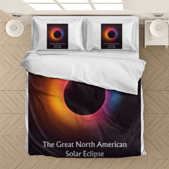 Solar Eclipse Serenade: Solar Eclipse 2024 Bedding Sets