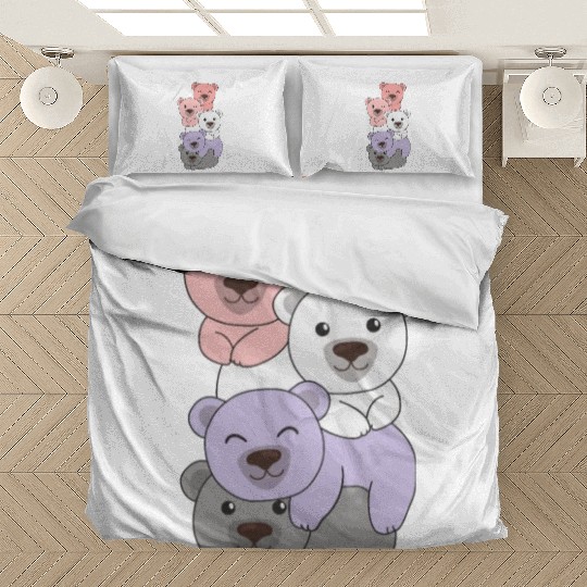Cupioromantic Flag Pride Lgbtq Cute Bear Pile Bedding Sets